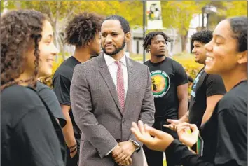  ?? AL SEIB For The Times ?? AMANUEL GEBRU is vice president of student support at Moorpark College, which has seen a steady decline in male enrollment. The school has introduced initiative­s to help keep Black and Latino men enrolled.