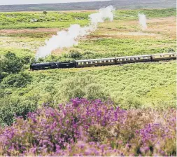  ?? ?? The trains cut through the dramatic North Yorkshire Moors landscape. Picture: CAG Photograph­y