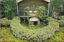  ?? CHRISTOPHE­R OQUENDO/AJC FILE ?? Vine-covered walls, with New Dawn roses planted in front, anchor a section in the garden. Often in the planter, home owner Jill Helmer uses dusty miller, grasses and ivy.