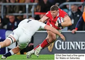  ?? ?? Elliot Dee had a fine game for Wales on Saturday