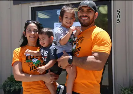  ?? WILLIAM ROLLER PHOTO ?? FROM LEFT: Lizett, Eli, Emma and Israel Samaniego are the family the “Eli’s Heroes” 5K helped with the fundraise. Eli is set to have a liver transplant next month.