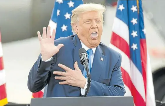  ?? Foto: Efe ?? El Presidente de EEUU, Donald Trump, durante un mitin de campaña en Carolina del Norte.