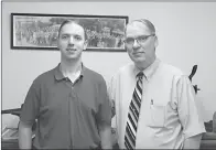  ?? Staff photo by Karl Richter ?? ■ Steven Firmin, left, and his father, Charles “Chuck” Firmin III, pose for a photo Thursday at Firmin’s Office City on North State Line Avenue in Texarkana, Texas. Chuck Firmin is the fourth-generation owner of the family business that began in 1918...