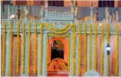  ??  ?? The Hazrat Shaikji Hali Dargah in the Old City is being decked up with marigold flowers.