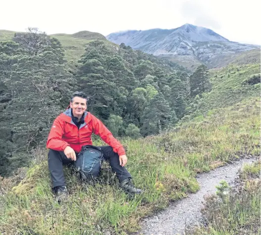  ??  ?? Dougie Vipond was still able to get out and about filming Landward and also out into the hills near his home in Bridge of Allan.