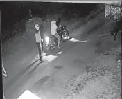  ??  ?? A grab of the CCTV footage of two men who fired shots at the Akali sarpanch’s house at Luhara village in Muktsar.