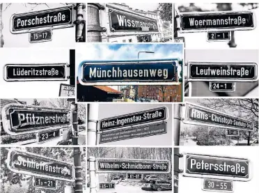  ?? TOS: END, BRAB, ORTH, RÖ, MONTAGE: FERL FO- ?? Lediglich der Münchhause­nweg in Rath soll seinen Namen behalten, das schlägt die schwarz-grüne Ratsmehrhe­it vor.