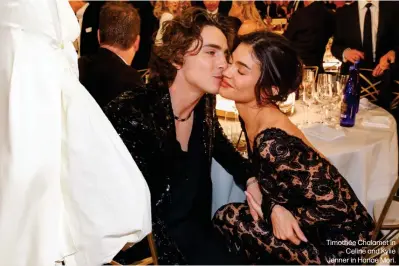  ?? ?? Timothée Chalamet in Celine and Kylie Jenner in Hanae Mori.