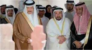  ?? Supplied photo ?? Sheikh Sultan along with dignitarie­s during the inaugurati­on of the exhibition. —