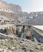  ??  ?? A view of the Colosseum, showing the tunnels and rooms that once housed animals and gladiators under the arena floor.