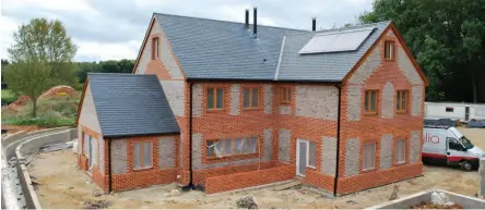  ??  ?? Left: Sylva supplied a shell package for this brick-clad timber home, carrying out air tightness tests before handing over the project