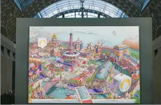  ?? AFP-Yonhap ?? An official poster for the Paris 2024 Olympic and Paralympic Games by French artist Ugo Gattoni is on display at the Musee d’Orsay in Paris, Monday.