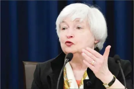  ?? YURI GRIPAS/AFP ?? Janet Yellen, the Federal Reserve chair, said she saw a stronger case for raising the Fed’s benchmark interest rate, suggesting the central bank is likely to act in the coming months.