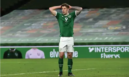  ?? Photograph: Charles McQuillan/Getty Images ?? James Collins reacts to the Republic of Ireland’s humiliatin­g home defeat against Luxembourg in World Cup qualifying.