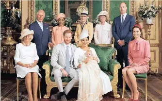  ??  ?? Prince Harry and his wife Meghan, Duchess of Sussex, shared this image of Prince Archie’s christenin­g on Instagram.