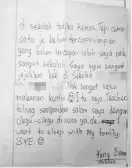  ??  ?? Combo photo of Nur Fatihah’s touching three-page letter conveying her longing to resume schooling.