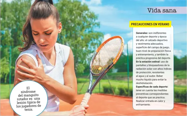  ?? Foto: Shuttersto­ck ?? El síndrome del manguito rotador es una lesión típica de los jugadores de tenis.