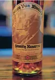  ?? DAMIAN DOVARGANES/THE ASSOCIATED PRESS ?? A bottle of Pappy Van Winkle 23-year-old bourbon is seen Saturday at the Far Bar in Los Angeles. The bottle has a resale value in the tens of thousands of dollars — a single shot can go for $200.