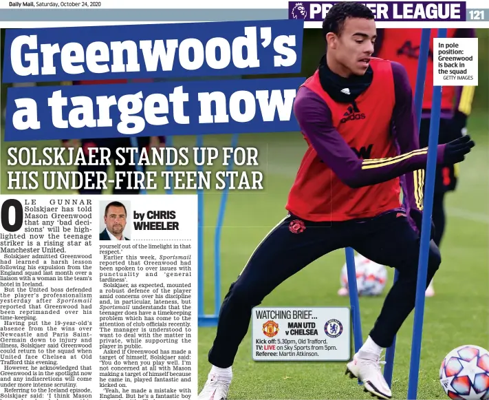  ?? GETTY IMAGES ?? In pole position: Greenwood is back in the squad
