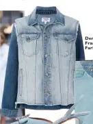  ??  ?? Denim jacket, Frame at FarFetch.com