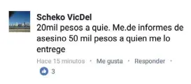  ??  ?? Un familiar de la víctima ofreció recompensa en redes sociales.