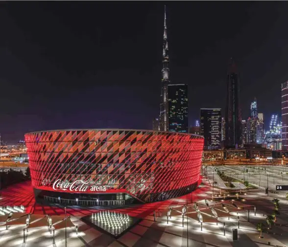  ??  ?? ABOVE: Dubai’s CocaCola Arena offers versatile indoor spaces
