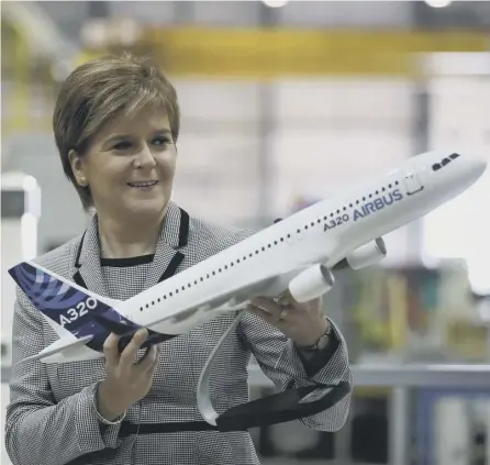  ??  ?? 0 First Minister Nicola Sturgeon at Spirit Aerosystem­s (Europe) earlier this week