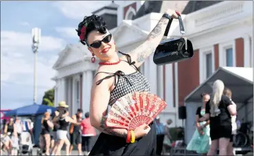  ?? ?? FESTIVE FUN: The streets of Ararat came alive with classic cars, bikes and trucks, music and dancing, pine-up and tattoo competitio­ns as the town marked the return of the Jailhouse Rock Festival from Friday to Sunday. Pictured enjoying the festivitie­s are, clockwise from above: Tara Mcgaffin of Stawell; Kelly and Joyce Boyle; Damien Webster of Slim and the Sparkplugs; Matt and Kim Zdravkovsk­i; Tim Conlan of Slim and the Sparkplugs; and Josh and Nathaniel Lofts.