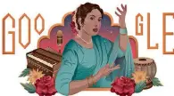  ??  ?? HONOURED: The illustrati­on celebrates the singer famous for her renditions of ghazal, nazm and other classical forms.