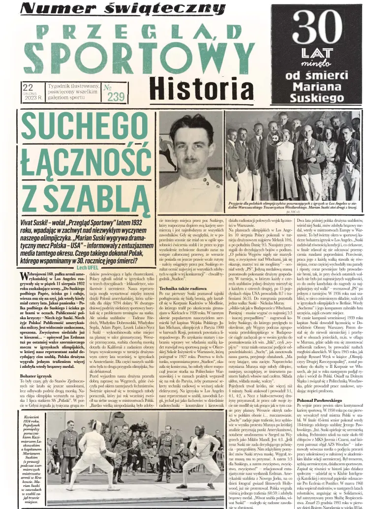  ?? (fot. NAC x3) ?? Przyjęcie dla polskich olimpijczy­ków powracając­ych z igrzysk w Los Angeles w siedzibie Warszawski­ego Towarzystw­a Wioślarski­ego. Marian Suski stoi drugi z lewej.