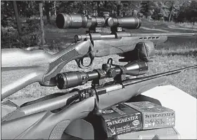  ?? Arkansas Democrat-Gazette/BRYAN HENDRICKS ?? With factory ammo, the author’s Ruger M77 “Swede” prints tight cloverleaf patterns at 100 yards.