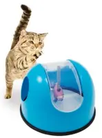  ?? ?? $ 20 Watch your kitty go crazy for the Katapult from KuhleKatz! This interactiv­e toy features a catnip infused mouse on a spring that bounces around mimicking
real prey for your cat and if the mouse is “hiding” inside the Katapult, a peek-a-boo window means your cat can still bat and play! kuhlekatz.com