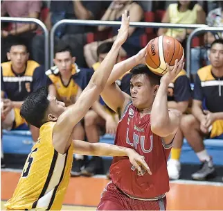  ?? ALVIN S. GO ?? THE LYCEUM PIRATES shoot for a sweep of the first round of NCAA Season 93 when they take on the Mapua Cardinals today at the FilOil Flying V Centre in San Juan City.