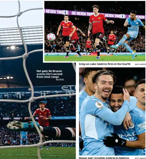  ?? REUTERS ?? Net gain: De Bruyne scores City’s second from close range