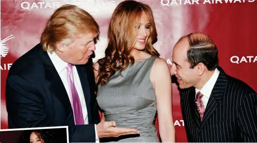  ??  ?? Friends in high places: With Donald and Melania Trump