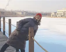  ??  ?? Georgia Alsop-Hanley at a lake in winter.