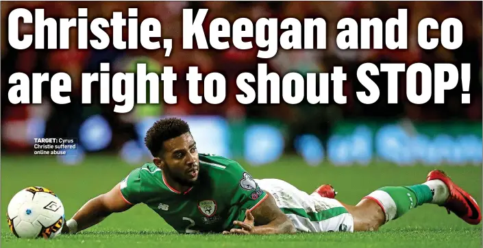  ??  ?? TARGET: Cyrus Christie suffered online abuse