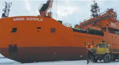  ??  ?? BREAKING THE ICE: Dane Eden, in front of Aurora Australis.