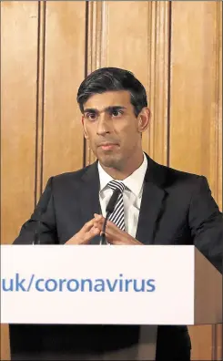  ?? Picture: Matt Dunham/pa Wire ?? Chancellor Rishi Sunak revealed a wide-ranging support package for businesses on Friday