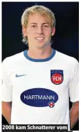  ??  ?? 2008 kam Schnattere­r vom KSC II zum 1. FC Heidenheim.