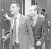  ?? Melissa Phillip photos / Houston Chronicle ?? David Daleiden, left, with attorney Jared Woodfill, also declined the offer of low-level probation.