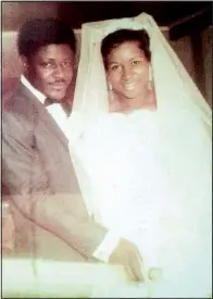 ?? (Special to the Democrat-Gazette) ?? Jessie Washington Jr. and Bertha Gober were married on Feb. 22, 1970. They met at a car wash, when Bertha went to wash her Mustang and Jessie offered to wash it for her instead. “He said, ‘Hey, you need some help? I’ll wash it for you,’” Bertha says. “So I said, ‘Hey, I’ll let you do that.’”