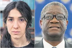  ?? REUTERS ?? Nobel Prize for Peace 2018 winners: Yazidi survivor Nadia Murad, left, and Denis Mukwege deliver speeches during an awards ceremony.