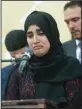  ??  ?? Raheela Hayat, Hamid Hayat’s sister, gets emotional while speaking at a press conference Sunday.