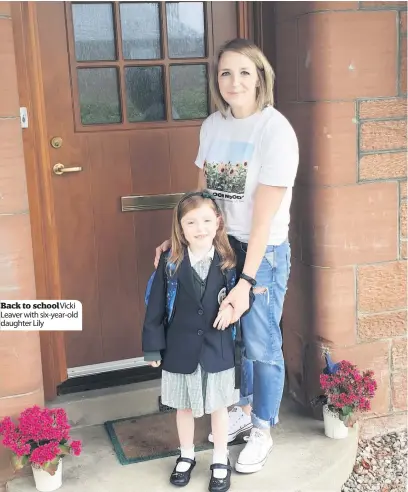  ??  ?? Back to schoolVick­i Leaver with six-year-old daughter Lily