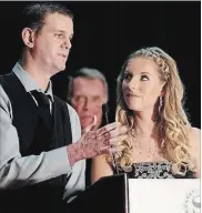  ?? NIAGARA REGIONAL POLICE ?? Phil Sheldon and Tanya McFadden are shown at a ceremony in Toronto on Feb. 20, where Sheldon, a Niagara Regional Police officer, was awarded the Star of Courage medal.