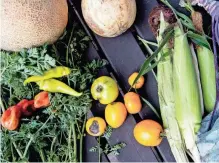  ?? BRIANNA PACIORKA/ NEWS SENTINEL ?? These fruits and vegetables were picked by fifth-grade teacher Anne Lefler in the community garden at South Knoxville Elementary on July 29, 2021.