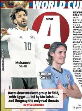  ??  ?? Mohamed Salah Edinson Cavani