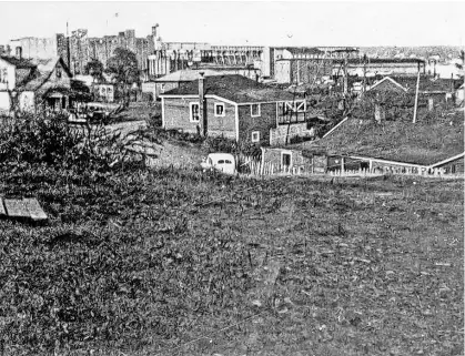  ?? ?? Today, there are no remnants left of the Greenbank shantytown, which used to be by the Halifax container pier.