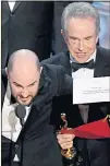  ??  ?? GAFFE: Oscars cock-up